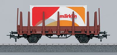 Marklin Type Kbs 442 Stake Flatcar - 3-Rail - Ready to Run HO Scale Model Train Freight Car #44592