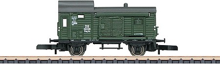 Marklin Type Pwg Pr 14 Freight Train Baggage Car - Ready to Run German Federal Railroad DB (Era III, green, gray) - Z-Scale