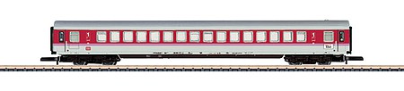 Marklin Type Avmz 121.1 IC 1st Class Coach - Ready to Run German Federal Railroad DB (Era V 1992, white, red, pink, gray) - Z-Scale
