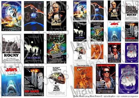 Matho Movie Posters 1970s & 1980s, Printed Paper (24) Plastic Model Diorama Kit 1/35 Scale #35104
