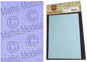 Matho Multi-Scale White Lower Case 1-3mm Numbers Decal Plastic Model Decal Kit #80016