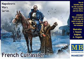 Master-Box French Mounted Cuirassier & Russian Girl Plastic Model Military Figure Kit 1/32 Scale #3207