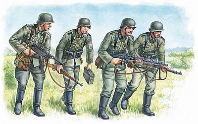 Master-Box German PzGrenadiers Set #1 1939-42 (4) Plastic Model Military Figure 1/35 Scale #3513
