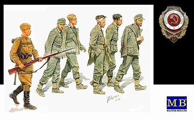 Master-Box German Captives 1944 (5 & 1 Russian Soldier) Plastic Model Military Figure 1/35 #3517