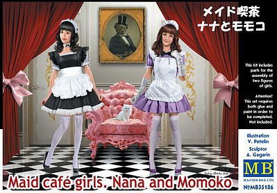 Master-Box Nana & Momoko Maid Cafe Girls Kit Plastic Model Fantasy Figure Kit 1/35 Scale #35186