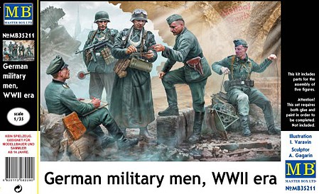 Master-Box WWII German Military Men (5) (OCT) Plastic Model Military Figure Kit 1/35 Scale #35211