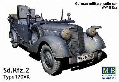 Master-Box Sd.Kfz.2 Type 170VK Plastic Model Military Staff Car Kit 1/35 Scale #3531c