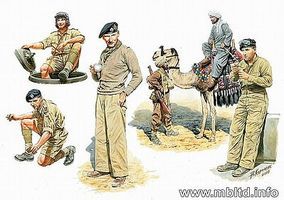Master-Box Commonwealth AFV Crew with Camel (6) Plastic Model Military Figure 1/35 Scale #3564