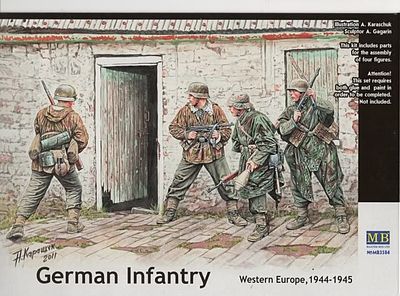 Master-Box German Infantry Western Europe 1944-45 (4) Plastic Model Military Figure 1/35 Scale #3584