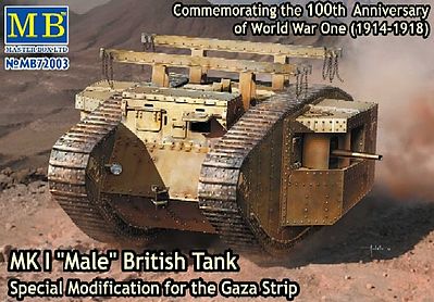 Master-Box British Male Mk I Tank Modified for Gaza Strip Plastic Model Tank Kit 1/72 Scale #72003
