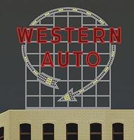 Micro-Structures Western Auto Animated Neon Billboard Model Railroad Billboard Sign #2481