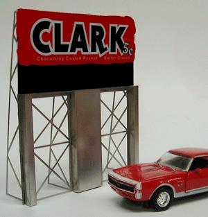 Micro-Structures Clark Bar Animated Neon Billboard Model Railroad Billboard #2981