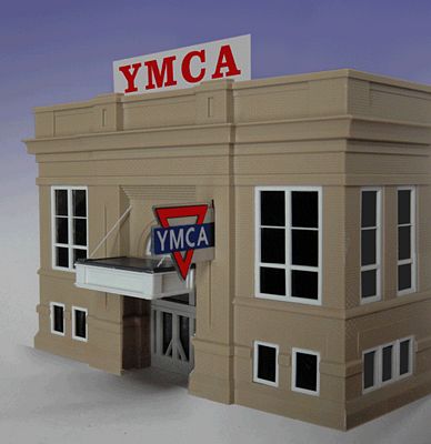 Micro-Structures YMCA Large Combo Kit Animated Neon Sign O/HO Scale Model Railroad Billboard #30971