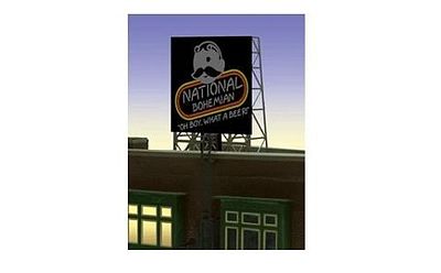 Micro-Structures National Bohemian (Natty Boh) Beer Animated Rooftop Billboard N Scale Model Railroad Sign #338845
