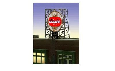 Micro-Structures Schaefer Beer Animated Rooftop Billboard Lattice Support N Scale Model Railroad Sign #338925
