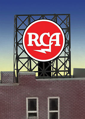 Micro-Structures RCA Flashing Neon Rooftop Billboard N Scale Model Railroad Billboard Sign #339000