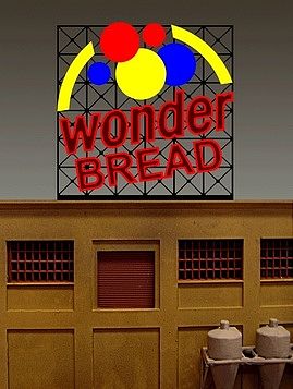Micro-Structures Wonder Bread Animated Small Billboard HO/N Scale Model Railroad Sign #4062