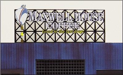 Micro-Structures Maxwell House Coffee Animated Neon Billboard HO Scale Model Railroad Sign #4181