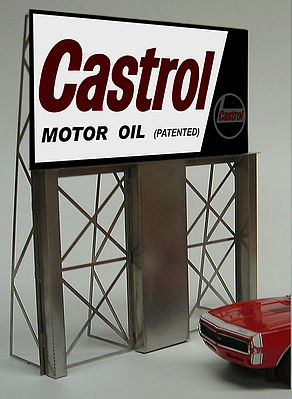 Micro-Structures Castrol Motor Oil Animated Neon Billboard HO Scale Model Railroad Sign #4381