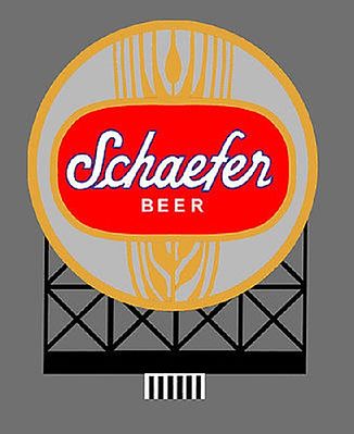 Micro-Structures Schaefer Beer Animated Neon Billboard HO Scale Model Railroad Sign #441302