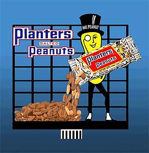 Micro-Structures Planters Peanuts w/Mr. Peanut Large Animated Billboard Kit HO Scale Model Railroad Sign #7061