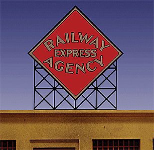 Micro-Structures Railway Express Agency Large Diamond Logo Animated Billboard HO Scale Model Railroad Sign #71