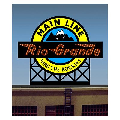 Micro-Structures Denver & Rio Grande Western Animated Neon Billboard HO Scale Model Railroad Sign #880601