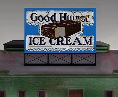Micro-Structures Good Humor Animated Neon Billboard HO Scale Model Railroad Sign #881501