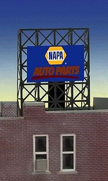 Micro-Structures NAPA Auto Parts Underlined Logo Flashing Neon Sign HO Scale Model Railroad Sign #8895