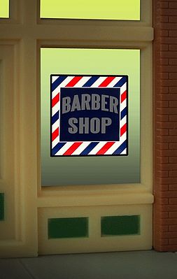 Micro-Structures Barber Shop Flashing Neon Window Sign HO Scale Model Railroad Sign #8930