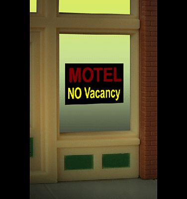 Micro-Structures Motel Flashing Neon Window Sign HO Scale Model Railroad Building Accessory #8975