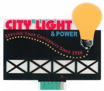 Micro-Structures City Light & Power Animated Neon Billboard Kit Model Railroad Accessory #9282