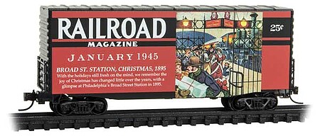 Micro-Trains Modified Pullman-Standard 40 Hy-Cube Boxcar - Ready to Run Railroad Magazine, January 1945 (red, black; Years Gone By #11) - N-Scale
