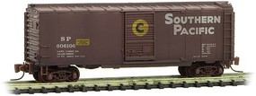 Micro-Trains 40' Single-Door Boxcar Ready to Run Southern Pacific 606106 (Weathered, Boxcar Red, white, yellow) Z-Scale