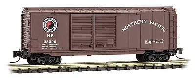 Micro-Trains 40 Double-Door Boxcar - Ready to Run Northern Pacific 38268 (Boxcar Red, Medium Monad Logo) - Z-Scale