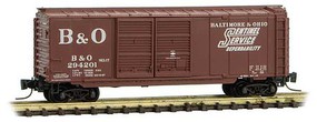 Micro-Trains 40' Double-Door Boxcar Ready to Run Baltimore & Ohio 294201 (Boxcar Red, white, Sentinel Service) Z-Scale
