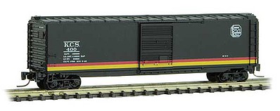 Micro-Trains 50 Single-Door Boxcar - Ready to Run Kansas City Southern #400 (Express Scheme, black, yellow, red) - Z-Scale