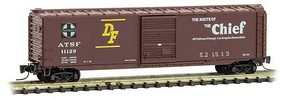Micro-Trains 50' Single-Door Boxcar Ready to Run Santa Fe 11129 (Boxcar Red, Chief Slogan) Z-Scale