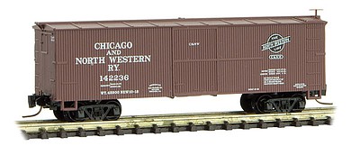 Micro-Trains 40 Wood-Sheathed Boxcar - Ready to Run Chicago & North Western #142236 (Boxcar Red) - Z-Scale