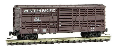 Micro-Trains 40 Despatch Stock Car - Ready to Run Western Pacific #75894 (Boxcar Red) - Z-Scale