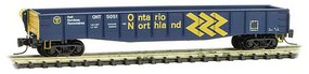 Micro-Trains 50' Fishbelly Drop-End Gondola Ready to Run Ontario Northland 5051 (blue, yellow, Chevron Logo) Z-Scale