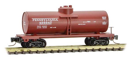 Micro-Trains 39 Single-Dome Tank Car - Ready to Run Pennsylvania Railroad 498647 (Tuscan) - Z-Scale