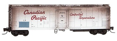 Micro-Trains 51 Riveted-Side Mechanical Reefer - Ready to Run Canadian Pacific (Weathered, silver, red, Script Lettering) - Z-Scale