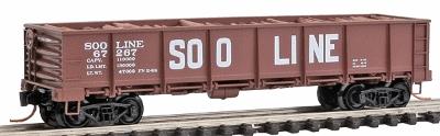 Micro-Trains 40 Drop Bottom Gondola Soo Line #67267 (Box Car Red) - N-Scale