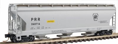 Micro-Trains Evans 100 Ton 3-Bay Covered Hopper w/Elongated Hatches, Barber(R) Trucks Pennsylvania #260716 (Keystone Logo, black Lettering) - N-Scale