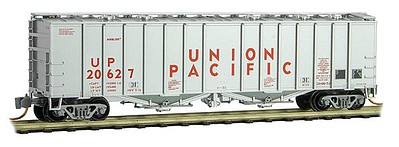 Micro-Trains 50 Airslide Covered Hopper - Ready to Run Union Pacific #20627 (1970s, aluminum, red) - N-Scale
