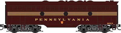 Micro-Trains EMD F7B - Standard DC Pennsylvania Railroad 9834B (5-Stripe, Tuscan, gold) - Z-Scale
