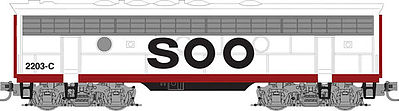 Micro-Trains F7B Powered SOO Line #2203C Z Scale Model Train Diesel Locomotive #98002361