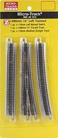 Micro-Trains Manual Turnout 490mm 13-Degree Left Z Scale Nickel Silver Model Train Track #99040910