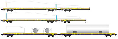 Micro-Trains TTX Wind Turbine Set N Scale Model Train Freight Car Set #99301330